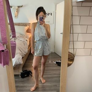 Faithfull the brand blue, white stripe romper